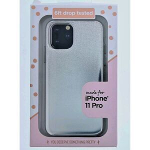 Fellowes Silver/Glitter Cell Phone Case For iPhone 11 Pro